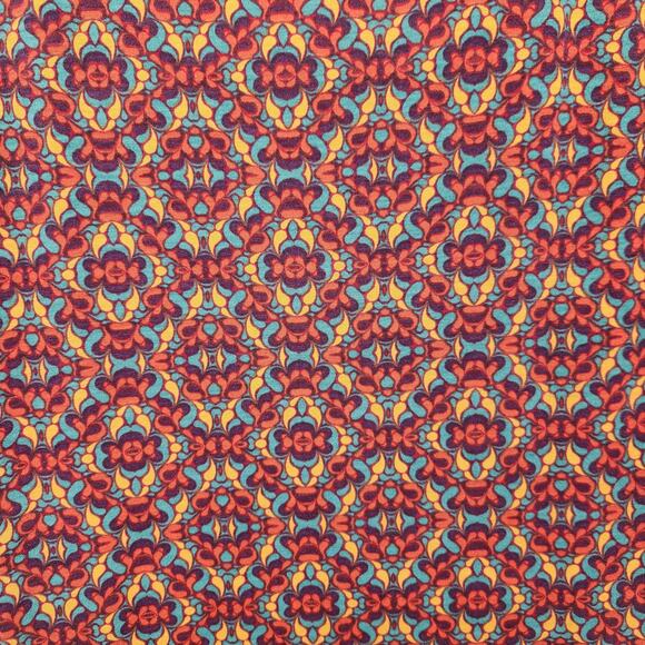 NWT LulaRoe Nicole Rust & Teal Pattern Scoop neck Elbow Length Dress Women's XL - Picture 8 of 9